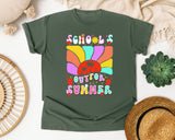 School's Out For Summer Retro in Moss Comfort Colors 1717 tee
