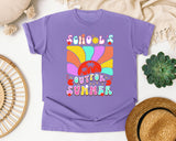 School's Out For Summer Retro in Violet Comfort Colors 1717 tee