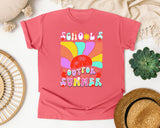 School's Out For Summer Retro in Watermelon Comfort Colors 1717 tee