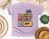 Teacher Mode Off in Orchid Comfort Colors 1717 tee