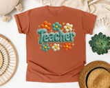 Teacher Daisy Stitch in Yam Comfort Colors 1717 tee