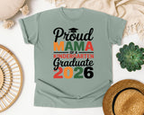Proud Mama Of A Kindergarten Graduate 2026 in Bay Comfort Colors 1717 tee