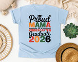 Proud Mama Of A Kindergarten Graduate 2026 in Chambray Comfort Colors 1717 tee