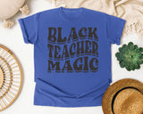 Black Teacher Magic in Flo Blue Comfort Colors 1717 tee
