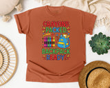 Crayons Packed Backpack Ready in Yam Comfort Colors 1717 tee