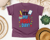 It's My First Day in Berry Comfort Colors 1717 tee