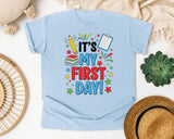 It's My First Day in Chambray Comfort Colors 1717 tee