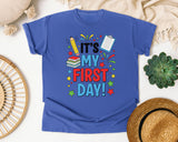 It's My First Day in Flo Blue Comfort Colors 1717 tee