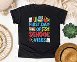 First Day Of School Vibes in Black Comfort Colors 1717 tee