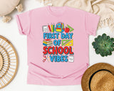 First Day Of School Vibes in Blossom Comfort Colors 1717 tee