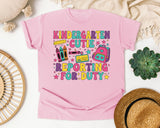 Kindergarten Cutie Reporting For Duty in Blossom Comfort Colors 1717 tee