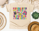Kindergarten Cutie Reporting For Duty in Ivory Comfort Colors 1717 tee