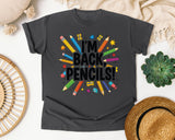 I'm Back Pencils in Pepper Comfort Colors 1717 tee