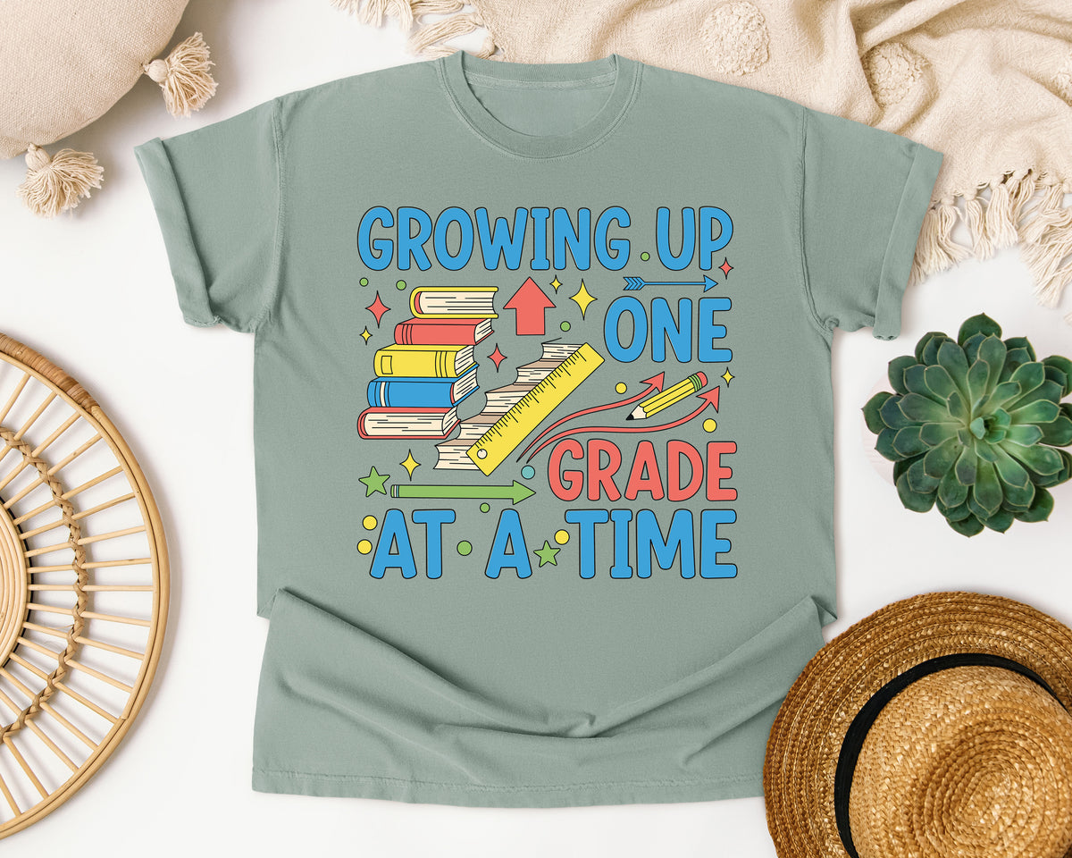 Growing Up One Grade At A Time in Bay Comfort Colors 1717 tee