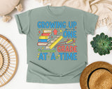Growing Up One Grade At A Time in Bay Comfort Colors 1717 tee