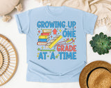 Growing Up One Grade At A Time in Chambray Comfort Colors 1717 tee