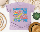 Growing Up One Grade At A Time in Orchid Comfort Colors 1717 tee