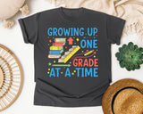 Growing Up One Grade At A Time in Pepper Comfort Colors 1717 tee