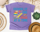 Growing Up One Grade At A Time in Violet Comfort Colors 1717 tee