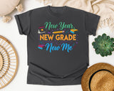 New Year New Grade New Me in Pepper Comfort Colors 1717 tee