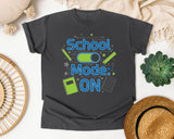 School Mode On in Pepper Comfort Colors 1717 tee