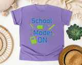 School Mode On in Violet Comfort Colors 1717 tee