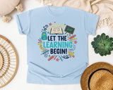 Let The Learning Begin in Chambray Comfort Colors 1717 tee