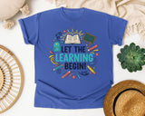Let The Learning Begin in Flo Blue Comfort Colors 1717 tee