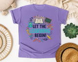 Let The Learning Begin in Violet Comfort Colors 1717 tee