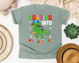 Roaring Into Middle School in Bay Comfort Colors 1717 tee