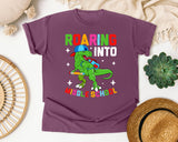 Roaring Into Middle School in Berry Comfort Colors 1717 tee