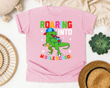 Roaring Into Middle School in Blossom Comfort Colors 1717 tee