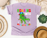 Roaring Into Middle School in Orchid Comfort Colors 1717 tee