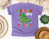 Roaring Into Middle School in Violet Comfort Colors 1717 tee