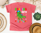 Roaring Into Middle School in Watermelon Comfort Colors 1717 tee