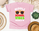 Middle School Vibes Only in Blossom Comfort Colors 1717 tee