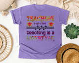 Teaching Is A Lifestyle in Violet Comfort Colors 1717 tee
