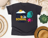Bye Mom It's School Time in Graphite Comfort Colors 1717 tee
