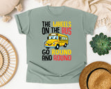 The Wheels On The Bus Go Round And Round in Bay Comfort Colors 1717 tee
