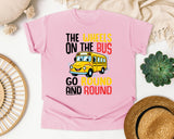 The Wheels On The Bus Go Round And Round in Blossom Comfort Colors 1717 tee