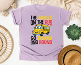The Wheels On The Bus Go Round And Round in Orchid Comfort Colors 1717 tee