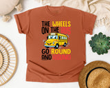 The Wheels On The Bus Go Round And Round in Yam Comfort Colors 1717 tee