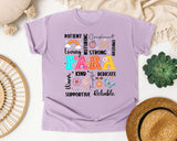 Para Appreciation Words in Orchid Comfort Colors 1717 tee