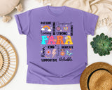 Para Appreciation Words in Violet Comfort Colors 1717 tee