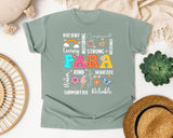 Para Appreciation Words Light Print in Bay Comfort Colors 1717 tee