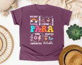 Para Appreciation Words Light Print in Berry Comfort Colors 1717 tee