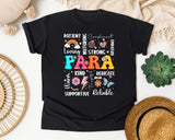 Para Appreciation Words Light Print in Black Comfort Colors 1717 tee