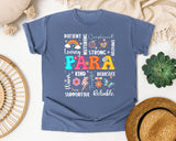 Para Appreciation Words Light Print in Blue Jean Comfort Colors 1717 tee