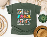 Para Appreciation Words Light Print in Moss Comfort Colors 1717 tee