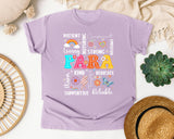 Para Appreciation Words Light Print in Orchid Comfort Colors 1717 tee